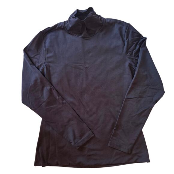 Judy P Jackie Turtleneck Black sz Large Ruched neck, Double layer front Stretch - Picture 6 of 11